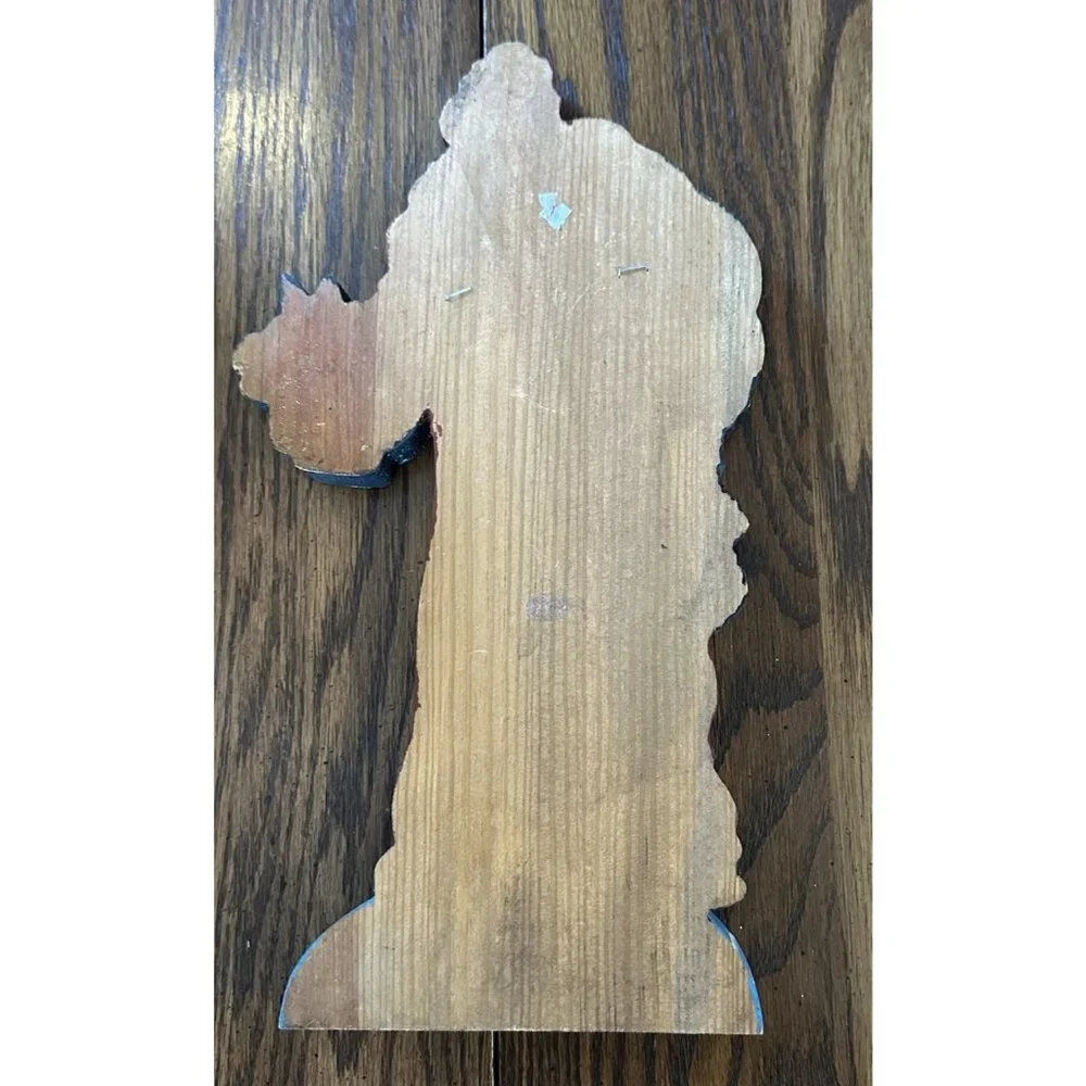 Beautiful Handpainted Old World‎ Santa On Wood Board Christmas Decor 12”
